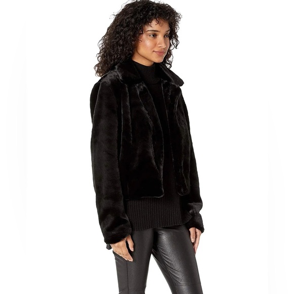 Blank NYC Faux Fur Crop Jacket in Uptown Girl NWT LARGE - Picture 6 of 7